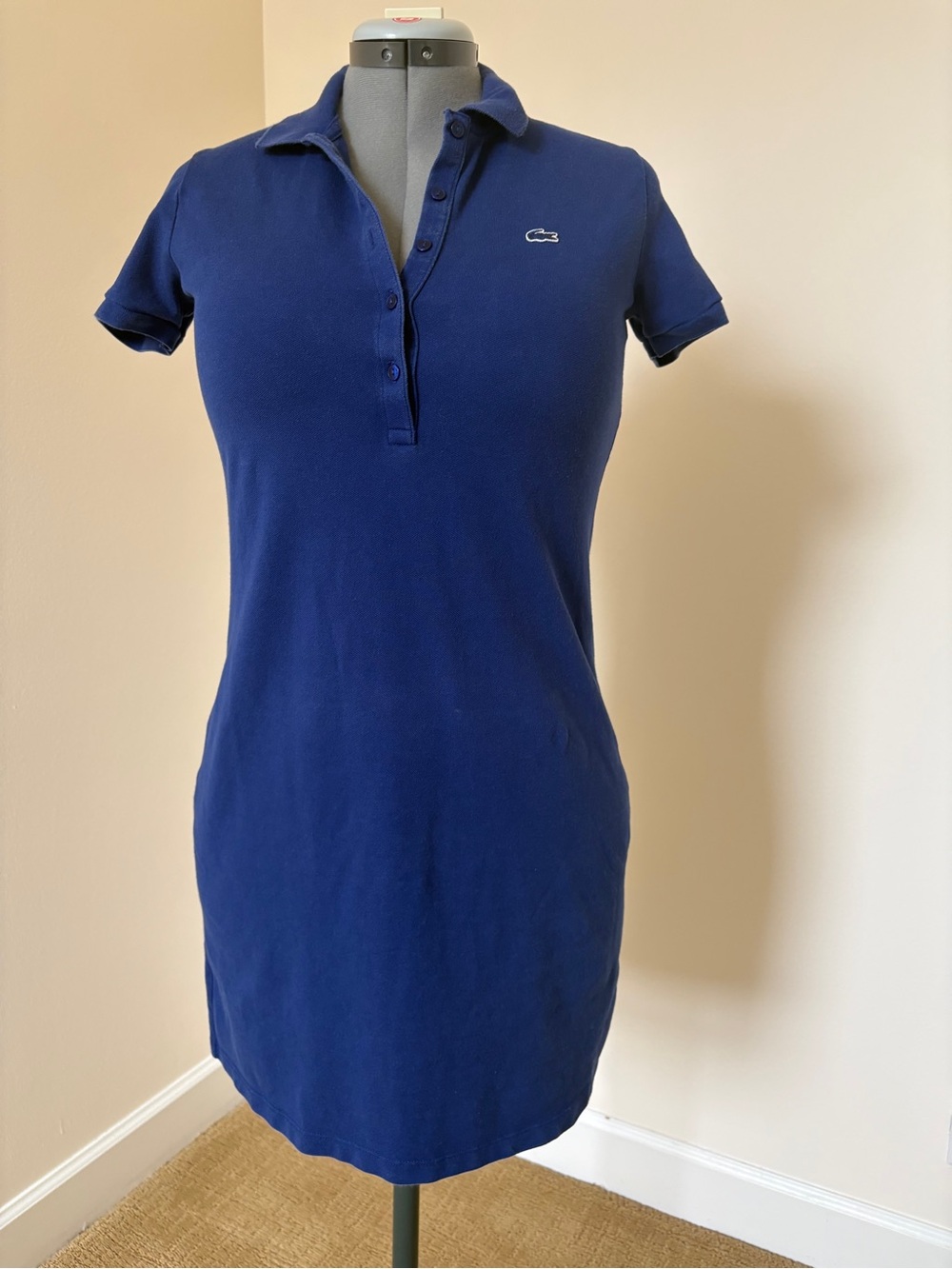 Lacoste Blue Knit Cardigan with Logo Button